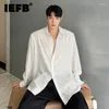 Мужские повседневные рубашки IEFB Корейский стиль мужской рубашку с длинным рукавом Пятиконечный звездный тренд сплошной цветной мужская мужская одежда