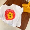 T-shirts 100% coton T-shirt pour enfants 2023été nouveaux garçons et filles dessin animé souris impression à manches courtes T bébé col rond chemise P230419