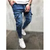 Jeans pour hommes Hommes Hip-Hop Pantalon Big Pocket Skinny Zipper Slim Haute Qualité Casual Sport Corset