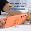 Liquid Silicone Phone Case för Samsung A52 A72 A21 A22 A23 A51 A71 S21 S22 S23 Plus S20 Fe Note 20 Ultra Soft Stockproof Magnet Ring Holder Cover Handband