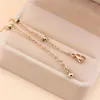 Bracelets de charme coréen bracelet de perles rondes femme pour femmes petites perles doubles chaînes minces mode réglable bijoux Egirl