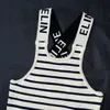 Mix 5 Colors Women's Tanks Design Summer Women's Stripe Sleeveless U-neck Tanks Letter Pattern Vest Luxury Sexy Crop Tank Top