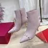 Marca de luxos botas de salto alto botas de tornozelo salto alto outono inverno plataforma curta vestido de festa bombas bico fino botas de estilete botas antiderrapantes desgaste rebite