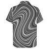 Erkekler rahat gömlekler kıvrımlı çizgiler gömlek siyah beyaz gri plaj gevşek Hawaiian trend bluzlar kısa kollu özel büyük boy üst