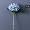 Decorative Flowers Wholesale Wedding Big Hydrangea Fake Flower Two-color Single Branch Artificial