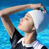 Simning Caps Universal Swimming Cap Women Men Silicone Waterproof High Elasticity Pool Hat Soild Color Adult Water Sports Swim Equipment 2022 P230418