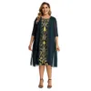 Casual jurken Yitonglian dames vintage stijl tuniek feestjurk voor vrouwen plus maat valse tweedelige lente zomer w110 230419