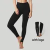 Активные брюки с логотипом спортивные леггинсы Женщины растягивают быстрые сухой черная йога 20 цветов Тренировка в спортзале высокая талия