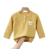 Camisetas 9m-4y roupas de bebê tops de desenho animado impressos de traje infantil fofo de mangas compridas pulvestuladores de camiseta longa da primavera para crianças camisa de primer camisa menina