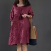 3xl Plus Size Dress Women Cotton Linen Casual Loose Shirt Dress Vintage Embroidery Female Half Sleeve Robe Vestidos Summer 2019