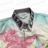 Casual shirts voor heren Casablanca Silk Hawaiian Shirt Men Women 1 1 Hoogwaardige lange mouwen T-shirt Shirts Beach Tees T230419