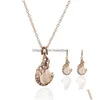 Jewelry Sets Opal 2 Piece Set Necklace And Earrings Bridal Bride Bridesmaid Gift 12Pcs Drop Delivery Dh2Zk