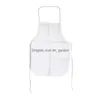 Tablier De Cuisine Transfert De Chaleur Polyester Accueil Sublimation Blanc Demi-Longueur Tabliers Sans Manches Bricolage Cadeau Créatif 70X48Cm Drop De Dhgarden Dhmhv