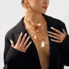 Cadenas Flor Colgante Collar Llamativo Chunky Para Mujer Chica Regalos Cadena de clavícula de flor de diamantes de imitación