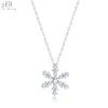 Latest Design Hong Kong Manufacturer White Gold Real Diamond Jewelry Snowflake Pendant Necklace Chain For Women