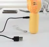 Söt fläkt USB -uppladdningsbar handhållen Misting Fan Portable Mini för resor utomhusluftkylfläktar med ljus för festgåvor