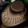 Necklace Earrings Set & Est Big Square CZ Brilliant Cubic Zircon Wedding Party For Woman N-832Earrings &Earrings