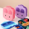Set di stoviglie Porta pranzo portatile per bambini Borsa contenitore per microonde Bento per studenti di cartoni animati
