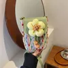 Cüzdanlar kadın moda çiçek omuz crossbody çanta küçük basit cep telefonu para çantası
