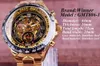 Relógios de pulso Vencedor Mecânico Esporte Design Bezel Golden Watch Mens Relógios Top Marca Luxo Montre Homme Relógio Homens Relógio Esqueleto Automático 230419