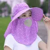 Wide Brim Hats Fashion Sun Hat Female Summer Cover Face All-match With Big Rim Anti-ultraviolet Cycling Riding Sunhat