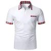 Erkek Tişörtleri Yaz Günlük Adam Kısa kollu polo gömlek yaka minimalist moda gömlek erkek giyim ofisi üst 230419