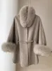 Women's Down Parkas 2023 Arrival Wool Cape Fashion Cashmere Poncho Lady Real Fur Cloak Streetwear Shawls 231118