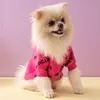 冬のアパレルデザイナー犬の服を着た犬用レターパターンソフトドッグセータークラシックペットカジュアルウェア服ファッションカーディガンセーターニットコートA36