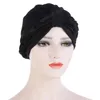 Indiska muslimska kvinnor hijab hatt cancer kemo cap fläta håravfall turban cap mode huvudbonka wrap femme beanie bonnet cover