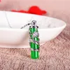 Naszyjniki wiszące naturalny zielony jadeiczny smok filar 925 srebrny nelala rzeźbiony urok biżuterii Akcesoria Amulet dla mężczyzn Prezenty