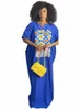 Ethnic Clothing Satin Maxi African Dress For Women Dashiki Africa Clothes Kaftan Robe Africaine Femme Loose Fashion Print Long Abaya Gown