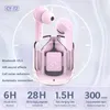 Mobiltelefonörlurar Cy T2 Wireless Bluetooth Headset Transparent ENC Hörlurar Led Power Digital Display Stereo Sound för sportarbete 231117