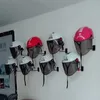 Förvaringshållare rack stål motorcykeltillbehör hjälm hållare hängande rack vägg monterad krok för rockar hattar kepsar hjälm rack svart