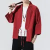 Erkekler Sıradan Gömlek Kimono Samurai Kostüm Chinede Style Erkek Japon hırka yaz Harajuku Ceketler Pamuk Erkek Giysileri