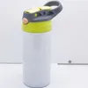 12oz babyflaska DIY sublimering Flip Top Bottle Straight Tumbler Kids Milk Cup rostfritt stål Vakuumkoppar för nyårsgåvor