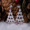 dangle earrings韓国のクリスタルスノーフレークツリーfor women zirconクリスマス繊細な耳のピアスパーティージュエリー