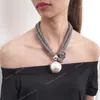 Big Imitation Pearl Statement Chokers Necklaces For Women Fashion Thick Rope Adjustable Pendant Necklaces Jewelry Fashion JewelryNecklace big choker necklace