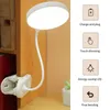 Lampes de table Lampe de bureau LED Clip sur USB Rechargeable Luminosité ajustable Commande tactile 3 modes d'éclairage