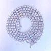 2021 vente Hip Hop glacé bijoux S925 3mm pierres précieuses synthétiques en vrac Moissanite diamant Tennis collier