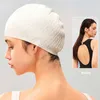 Swimming caps Silicone Swimming Cap Waterproof Summer Gel Ear Long Hair Protection Swim Pool Cap Elastic Swim Hat Diving Hat P230418