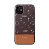 Bestförsäljande designer telefonfodral för iPhone 14 13 12 11Pro Max L Märke Lyxskinnskyddsfodral