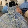 Sky Blue Off The Shoulder Quinceanera Dress Appliques Flower Beads Birthday Party Gowns Graduation Sweet 16 Vestidos De 15 Anos