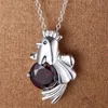 Chains Crown Red Zircon Silver Plated Necklace Sale Necklaces & Pendants /FZRCBBXS ZTAAMFGU