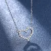 Any Necklace S Sterling Sier Diamond Necklace Women's T Jewelry Small Love Mosang Stone Pendant Collar Chain