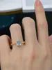 Cluster Rings SX Jewellery Solid 18K Yellow Gold Nature 1ct Blue Aquamarine Gemstones For Women Fine Jewelry Presents