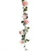 Decorative Flowers Biggest Clearance 180cm Artificial Flower Decor Rose Wine Christmas 2023 Year Wedding Decoration Lower String Home