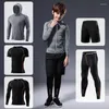 Set da corsa 5 pezzi Tuta da ginnastica per bambini, ragazzi, palestra, fitness, compressione, tuta sportiva, abbigliamento, per adolescenti, jogging, abbigliamento sportivo, esercizi, allenamento, collant