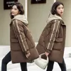 2023 Winter New Women's Mid length Down Cotton Coat with Hooded Thickened Warm Coat