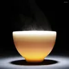 Koppar tefat kinesiska traditionella jade porslin vit te kopp för pu'er longjing biluochun personlig hemmakontor