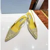Landon Shoes Dress Sandals Luxury Saeda Crystal Pumps Real Leather Laiders مدببة إصبع القدم عالي الكعب الزفاف حفل زفاف للسيدات جندوال مثير 6.5 سم مع صندوق